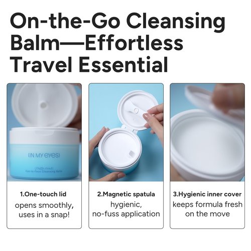 In My Eyes Cleansing Balm Makeup Remover, Natural Gentle Clean Balm for Waterproof Eye Face Lip Makeup, Oil Based Cleanser, Made for All Skin Types, Non-Comedogenic, 3.4fl.oz/100ml