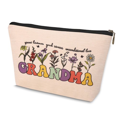 HDYHDY New Grandma Gifts Makeup Bag, Grandma Birthday Gifts for Grandmas Gigi Nana Mimi Granny Grandmother, Best First Time Grandma Gift, Happy Birthday Grandma To Be Gift, Mothers Day Cosmetic Bag