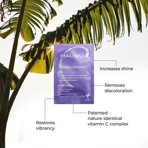 Malibu C Blondes Wellness Remedy - Restore Vibrance & Shine for Bleached or Natural Blonde Hair with Vitamin C