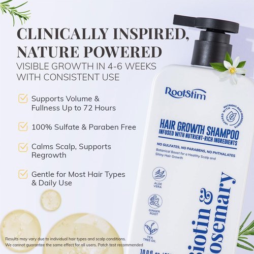 Biotin & Rosemary Shampoo - Hair Growth Formula for Thinning Hair | Sulfate-Free, 10 fl oz