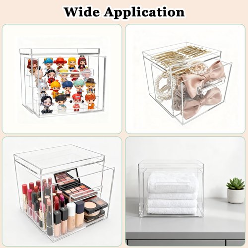ShinyDew Disposable Facial Towel Holder, Acrylic Container Compatible with Clean Skin Club Towel XL, Clear Storage Box for Bathroom and Vanity Countertop