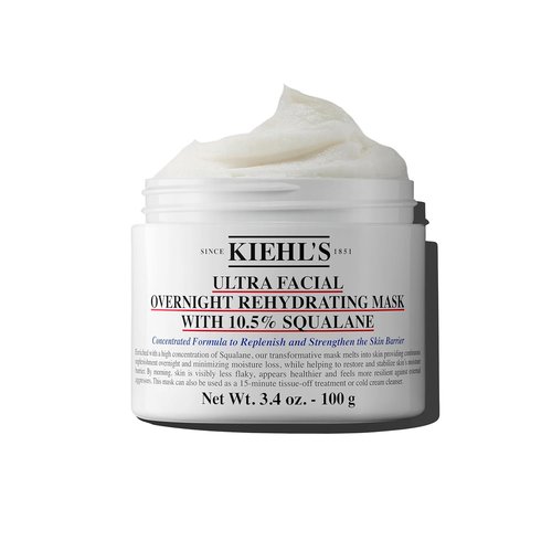 Kiehl's Ultra Facial Overnight Hydrating Face Mask - 10.5% Squalane for Deep Hydration & Moisture Barrier, All Skin Types