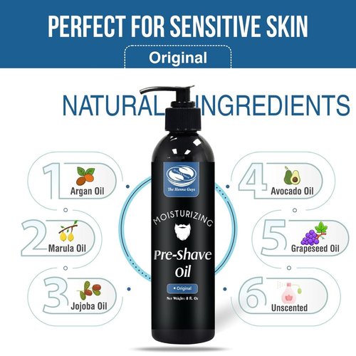 Skiennix Pre Shave Oil - 8 fl. Oz Unscented Formula for a Smooth, Burns-Free Shave | Ideal for Straight & Safety Razors