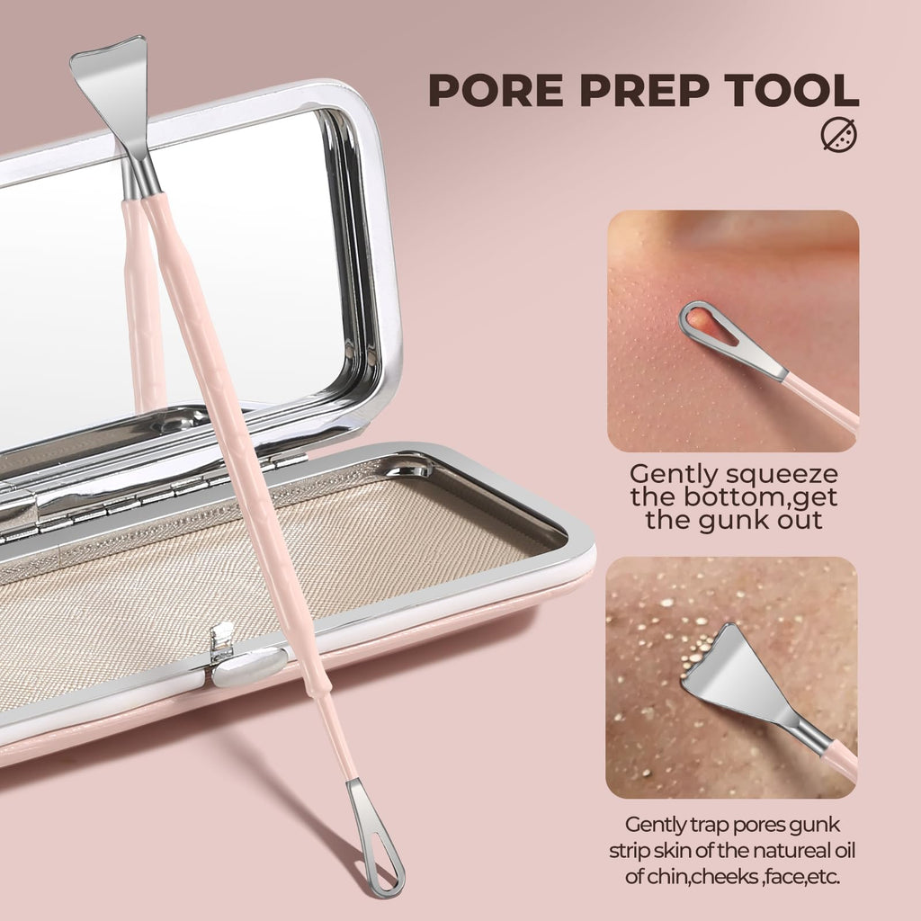YGQQOY Professional Blackhead Tweezers, Stainless Steel Blackhead Remover Tools, Pimple Popper Tool Kit for Acne Whitehead Blemish, Pore Prep Tool