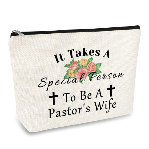 Pastor’s Wife Makeup Bag Pastor Appreciation Gifts for Women Religious Present Cosmetic Bag Christmas Birthday Present for Minister's Wife Thank You Gift Travel Toiletry Pouch