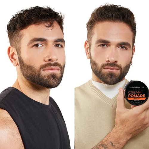 TRENDSTARTER - CREAM POMADE (4oz) (PACK of 2) - Medium Hold - Low Shine - Water-Based All-Day Hold Premium Hair Styling Pomade Putty Products