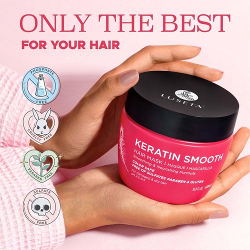 Luseta Keratin Smooth Hair Mask - Hydrating & Nourishing Treatment for Dry, Damaged Hair | 16.9 oz