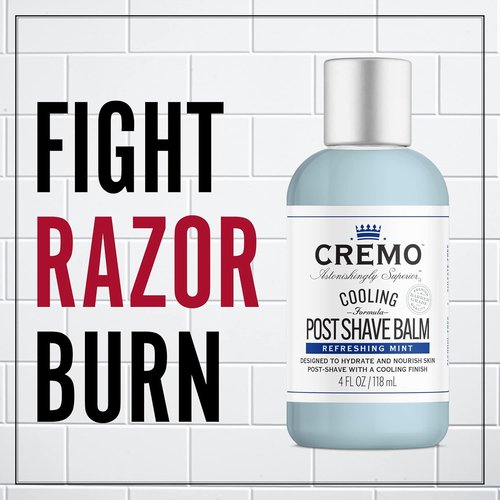 Cremo Cooling Formula Post Shave Balm - Soothes & Protects Skin from Irritation | 4 Oz