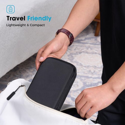 ProCase Travel Carrying Hair Trimmer Case for Electric Body Hair Trimmer; Hard Protective Bag Organizer for Beard Body Bikini Groin Shaver Clipper -Black
