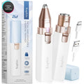 KAPHIO Facial Hair Removal for Women: 2 in 1 Electric Hair Removal Device for Chin Upper Lip Peach Fuzz & Rechargeable Eyebrow Trimmer for Shape Brows with Light (Blue)