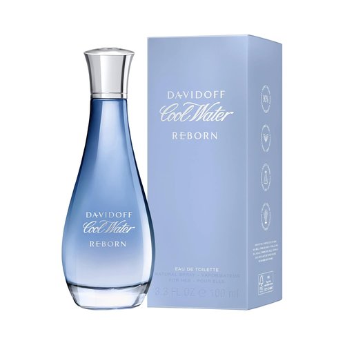 Davidoff Cool Water Reborn Eau de Toilette - Floral Woody Women's Perfume - Long Lasting 3.3 Fl Oz