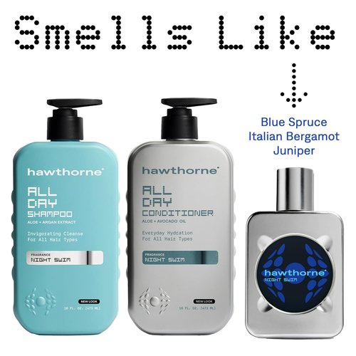Hawthorne Men's Shampoo - Sulfate & Paraben Free | Natural Argan & Coconut Oil | 16 fl. oz. 2-Pack