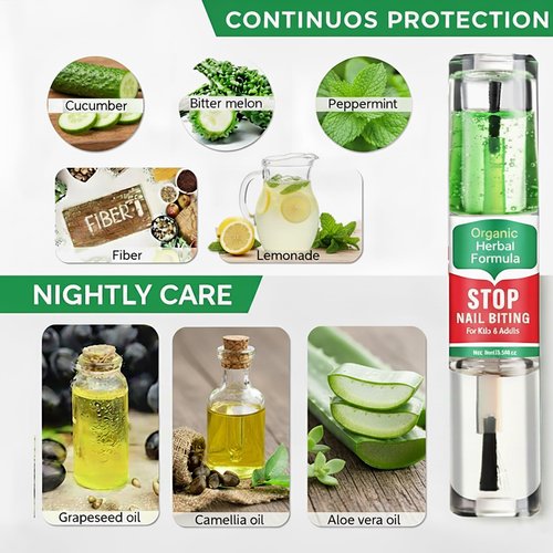 Nail Biting Treatment for Kids, 10 ML Nail Biting Prevention, Safe & Effective Solution to Help Break Nail-Biting Habit, Thumb Sucking Deterrent, Bitter Taste Formula, Easy to Apply