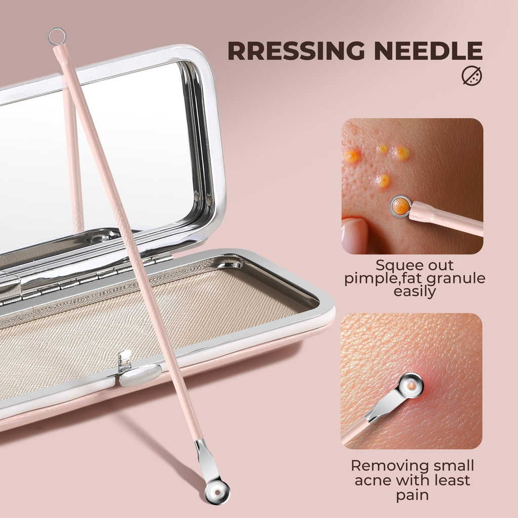 YGQQOY Professional Blackhead Tweezers, Stainless Steel Blackhead Remover Tools, Pimple Popper Tool Kit for Acne Whitehead Blemish, Pore Prep Tool