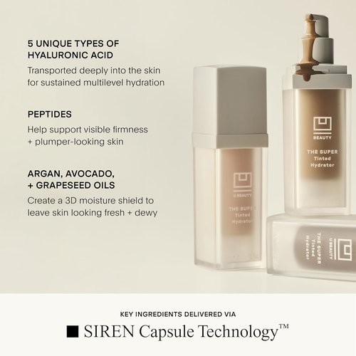 U Beauty Super Tinted Hydrator - Hyaluronic Acid Moisturizing Cream for Supple Skin | Shade 4 - 1.0 oz