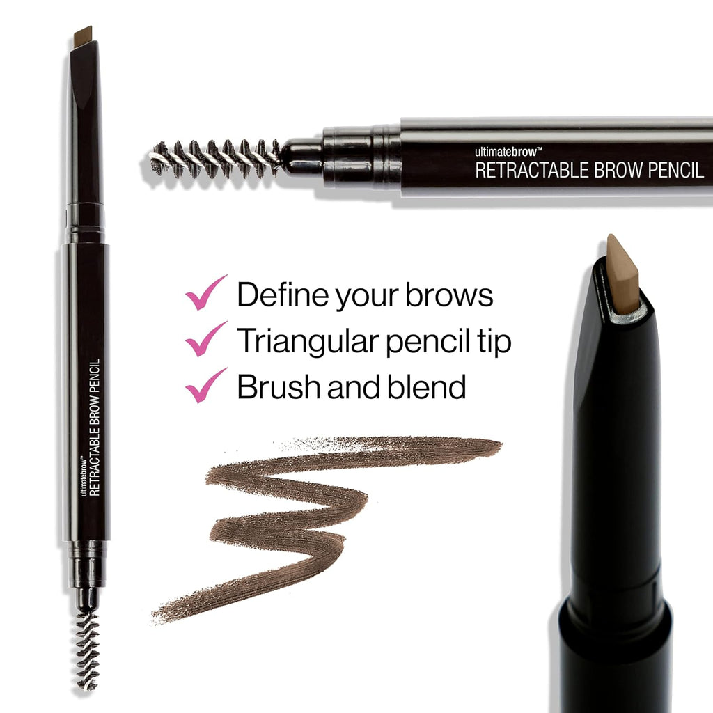 Wet n Wild Ultimate Eyebrow Definer Pencil - Ash Brown | Dual-Sided Brush for Perfectly Shaped Brows
