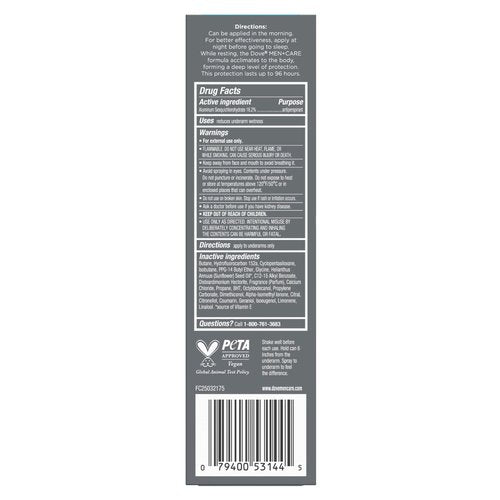 Dove Men+Care Anti-Perspirant Spray Ocean Breeze Maximum Protection Deodorant for men 96-Hour Comfort 3.8 oz