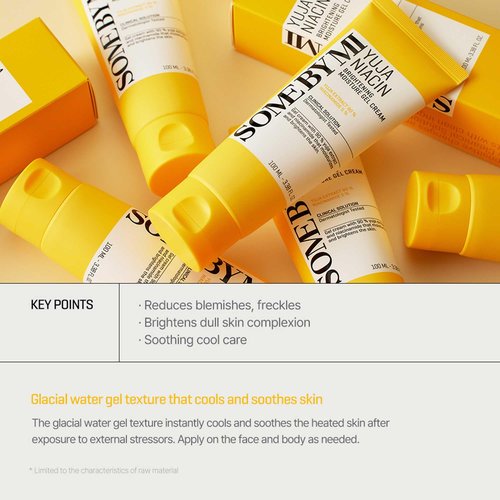 SOME BY MI Yuja Niacin Brightening Moisture Gel Cream - 3.38Oz, 100ml - Made from 10 Vitamin for Dull-Looking Skin - Mild Moisturizer for Skin Calming, Melasma and Blemish Care - Korean Skin Care
