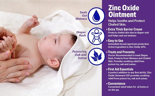 Globe Zinc Oxide 20% Skin Protectant Ointment - 2 oz | Relieves Diaper Rash & Skin Irritations