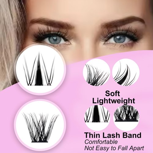 Lash Clusters Wispy Individual Lashes Fairy Lash Clusters 154pcs Eyelash Clusters Manga Eyelash Extensions (QF/Z03-0.07D-8-14)