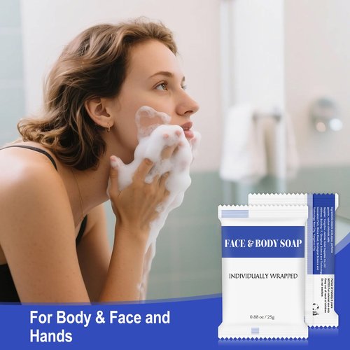 Travel Size Bars Soap in Bulk, Individually Wrapped Mini Small Body Hand and Face Soaps Toiletries Amenities for Hotel, Shelter/Homeless/Nursing Home/Charity/Motel/Guest Bathroom 0.88 oz (120 Pack)
