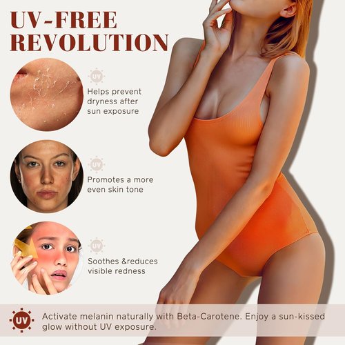 Skiennix Tanning Drops - Sunless Drinkable Tanning Solution for Face & Body | 50ml, Promotes Healthy Skin