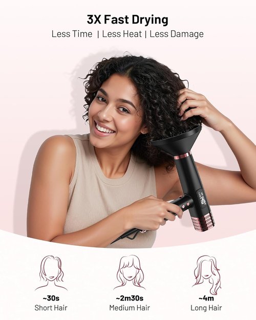 Skiennix Dual Voltage Ionic Hair Dryer - 1875W Fast Drying with Diffuser | Lightweight & Low Noise for Travel