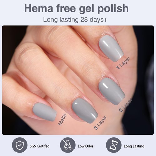 GELLAKTIK Gel Polish Set of 6 Colors 12ml with Purple Beige,Spring Gel Polish Kit for Salon DIY at Home, Soak Off LED UV Gel Nail Polish, Gifts for Women Girls