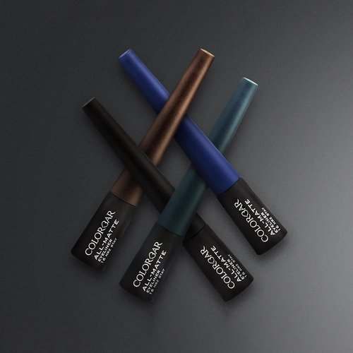 Colorbar All-Matte Eye Liner - High-Pigment Liquid Eyeliner with Precision Applicator - 001 Matte Black - 0.08 oz