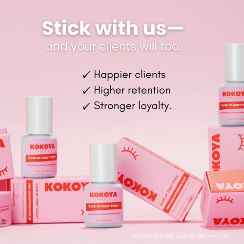 KOKOYA Beauty Eyelash Extension Glue 5mL/0.17 fl oz – Salon Pro Lash Glue for Eyelash Extensions | Super Strong Hold Eyelash Adhesive | Long Lasting Up to 8 Weeks, 0.5-1 Second Fast Drying, Black