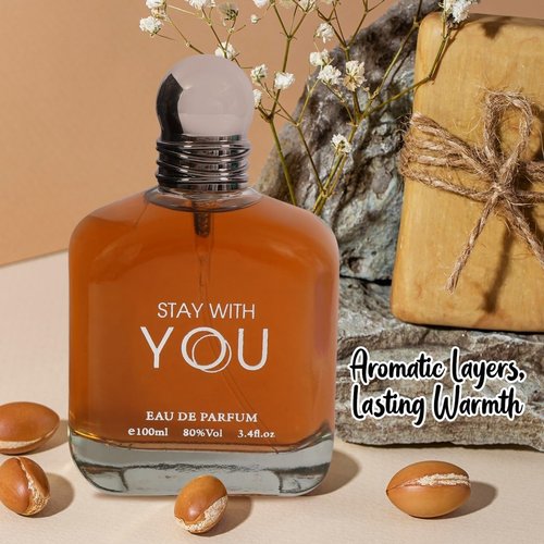 Stay With You Men's Parfum Set - 2 Pack 3.4 Oz Eau de Parfum | Warm, Sweet & Smoky Cologne Gift Set