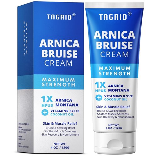 TAGRID Arnica Cream Extra Strength: Fast Pain Relief Arnica Bruise Cream with Vitamin K for Bruising and Swelling on Thin Skin, Joint Pain, Muscle Pain, Soreness (4 Ounce (Pack of 1))