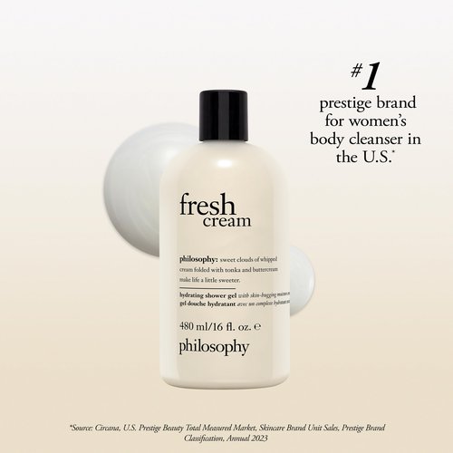 philosophy fresh cream shower gel - with notes of vanilla, heliotrope & tonka bean - 16 fl oz