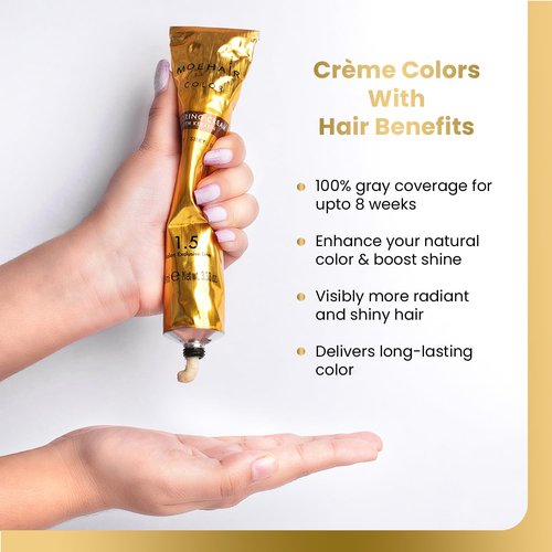 MOEHAIR 6NN Permanent Hair Color - Dark Blonde Intense | 100% Gray Coverage | Keratin Infused & Non-Drippy (3.38 Oz)
