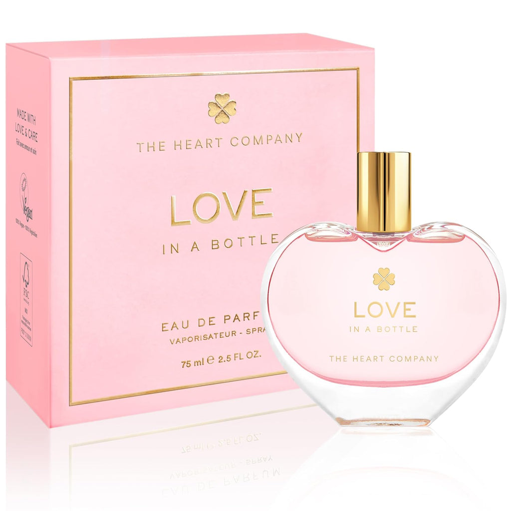 The Heart Company Love In A Bottle - Floral & Sweet Vegan Perfume for Women | Eco-Friendly Eau de Parfum - 75ml