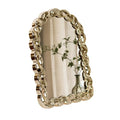 Funerom Decorative Vanity Mirror with Arched Frame, 11.8 x 7.8 inches, Desk Makeup Mirror Electroplated Rose Gold