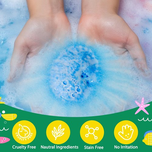 Bath Bombs for Kids with Surprise Toys Inside, 12 Pcs Kids Bath Bombs with Cat Dog Toys, Natural Safe Bathbombs for Moisturizing Sensitive Skin, Fun Bubble Bath Fizzies Gift for Boys Girls Toddlers