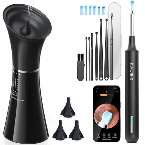 Ear Wax Removal Kit with Camera – Ear Cleaner Tool for Safe & Effective Ear Care – Includes Ear Camera for Visual Inspection & Gentle Ear Irrigation System – Complete Ear Cleaning Solution