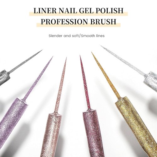 AIJIMEI 12 Colors Glitter Liner Polish Kit GlitterGelLiner Art for DIY ProfessionLiner Art PolishLinerGel Nail GluePolish