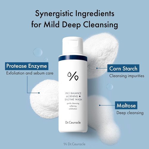 Dr.Ceuracle Pro Balance Enzyme Powder Face Wash - Natural Korean Formula for Deep Cleansing & pH Balance
