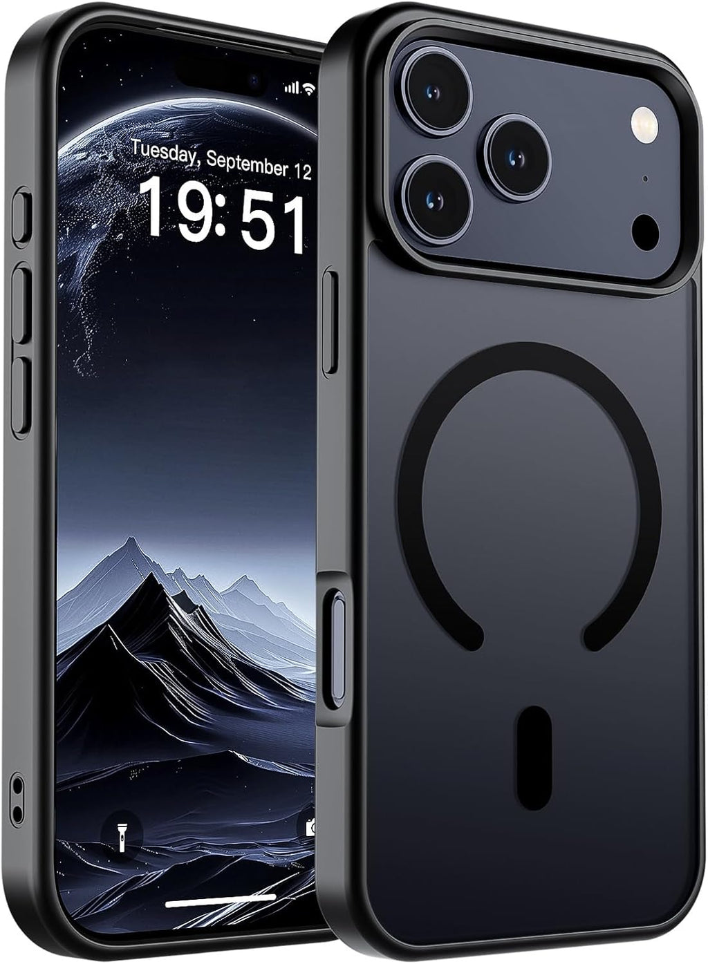 SUPFINE iPhone 17 Pro Max Case - Military Grade Drop Protection | Translucent Matte, Shockproof, Black