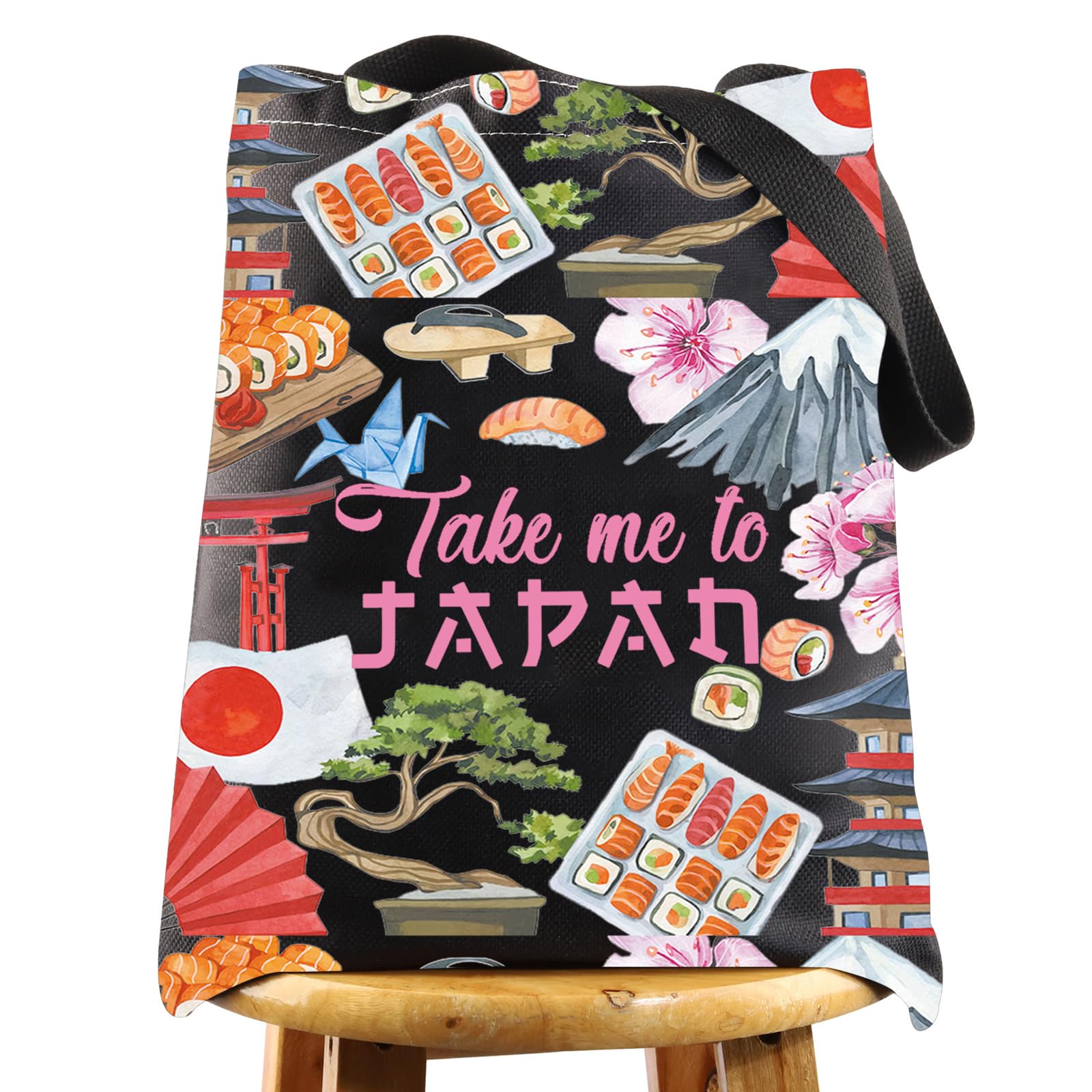WZMPA Travel Cosmetic Bag Japan Souvenir Gift Zipper Pouch Japanese Culture Gift (Take Japan Bl TG)