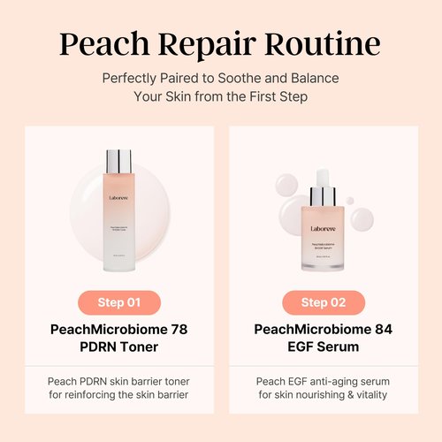 Laboreve PeachMicrobiome 78 PDRN Toner 125ml Milky Toner with 78% Biome for Radiance, Skin Barrier, Soothing Care, Rebalancing Skin, Vegan PDRN & Niacinamide & Panthenol, Korean Skin Care(4.22 fl. oz)