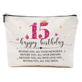 Birthday Gifts for 15 Year Old Girl 15th Birthday Gifts for Teen Girls Makeup Bag Happy 15th Birthday Travel Cosmetic Bags Turning 15 Inspirational Gifts for Women Sister Bestie Friends Daughter