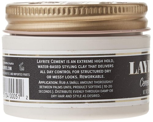 Layrite Deluxe Cement Hair Clay - Strong Hold & Matte Finish | 1.5 Ounce
