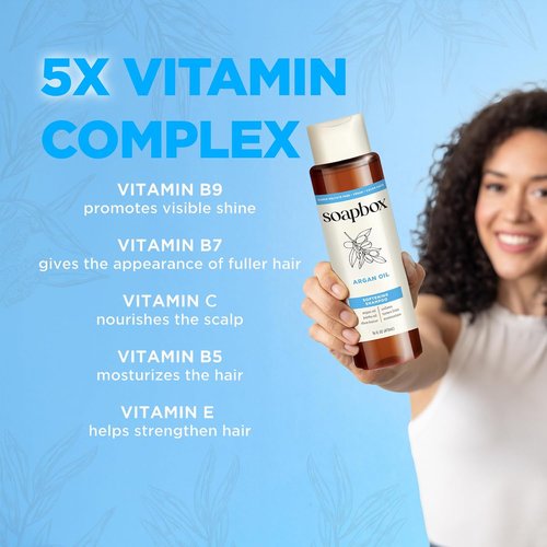 Soapbox Argan Shampoo & Conditioner Set - Volumizing, Vegan, Color Safe | 16oz Each (Pack of 2)