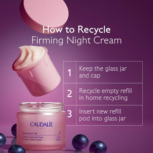 Caudalie Resveratrol-Lift Retinol Alternative Firming Night Cream Moisturizer, Refillable Jar - 50 mL