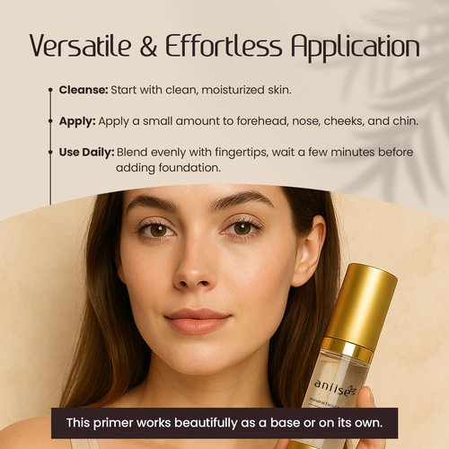 Mineral Makeup Facial Foundation Primer – Smooths Skin, Extends Makeup Wear, Controls Shine, Minimizes Pores & Fine Lines – For All Skin Types – Vegan, Paraben Free, Cruelty-Free – 1 fl oz (30 mL)