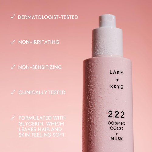 Lake & Skye 222 Cosmic Coco + Musk Hair & Body Mist - Hydrating 3.4 Fl Oz | White Musk & Coconut Milk