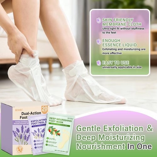Foot Peeling 8Pcs＆12Pcs Moisturizing Foot Mask, Exfoliator Peel Calluses Dead Skin Callus Remover, Hydrating Foot Masks for Dry Cracked Feet, Repair Rough Heels＆Dry Skin for Baby Soft and Smooth Feet